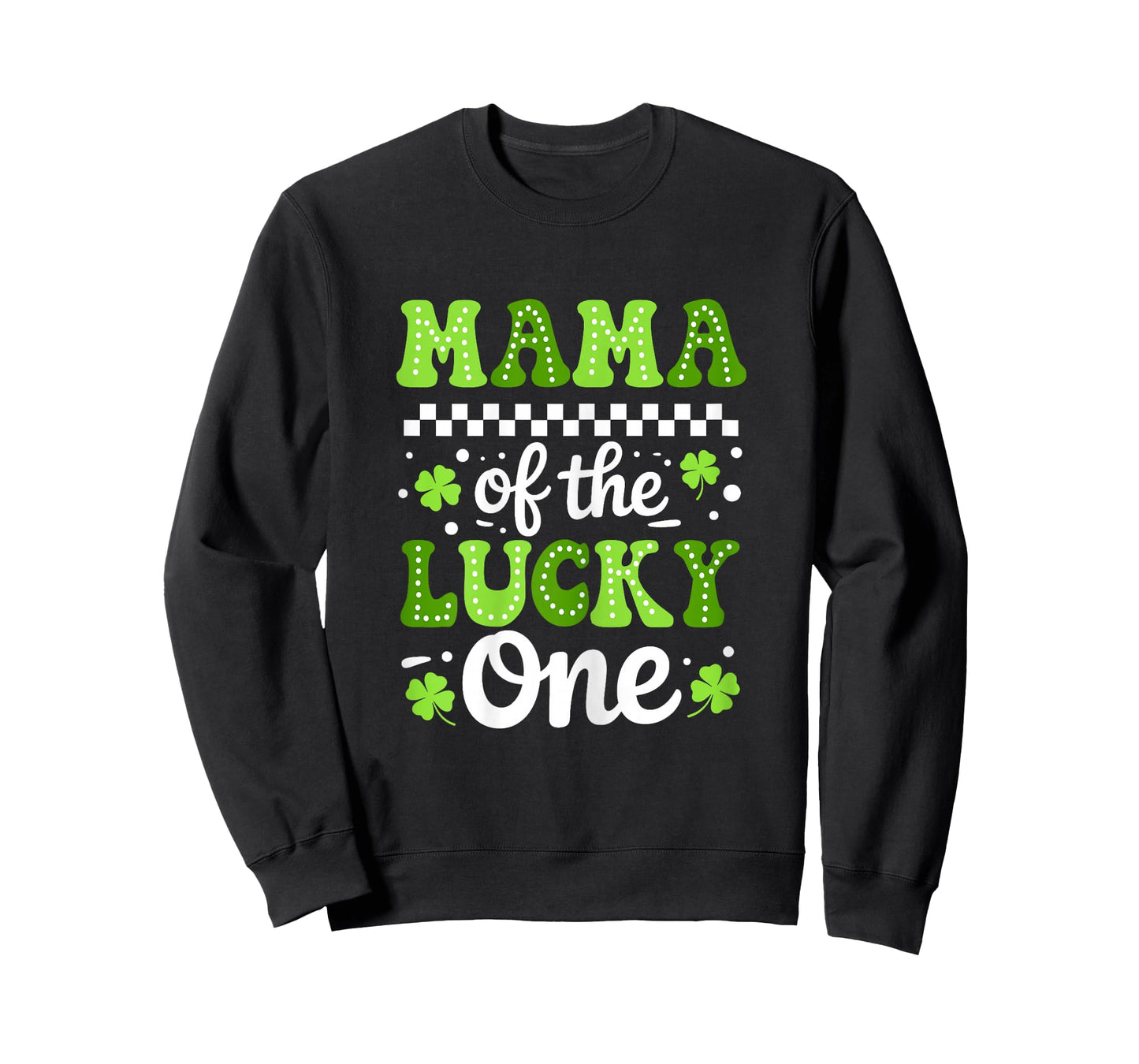 Mama of The Lucky One First Birthday St Patrick's Day Groovy T-Shirt
