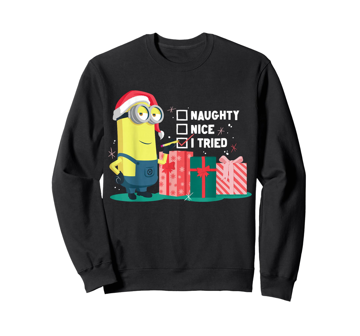 Naughty Nice I Tried Minion Christmas Humor T-Shirt
