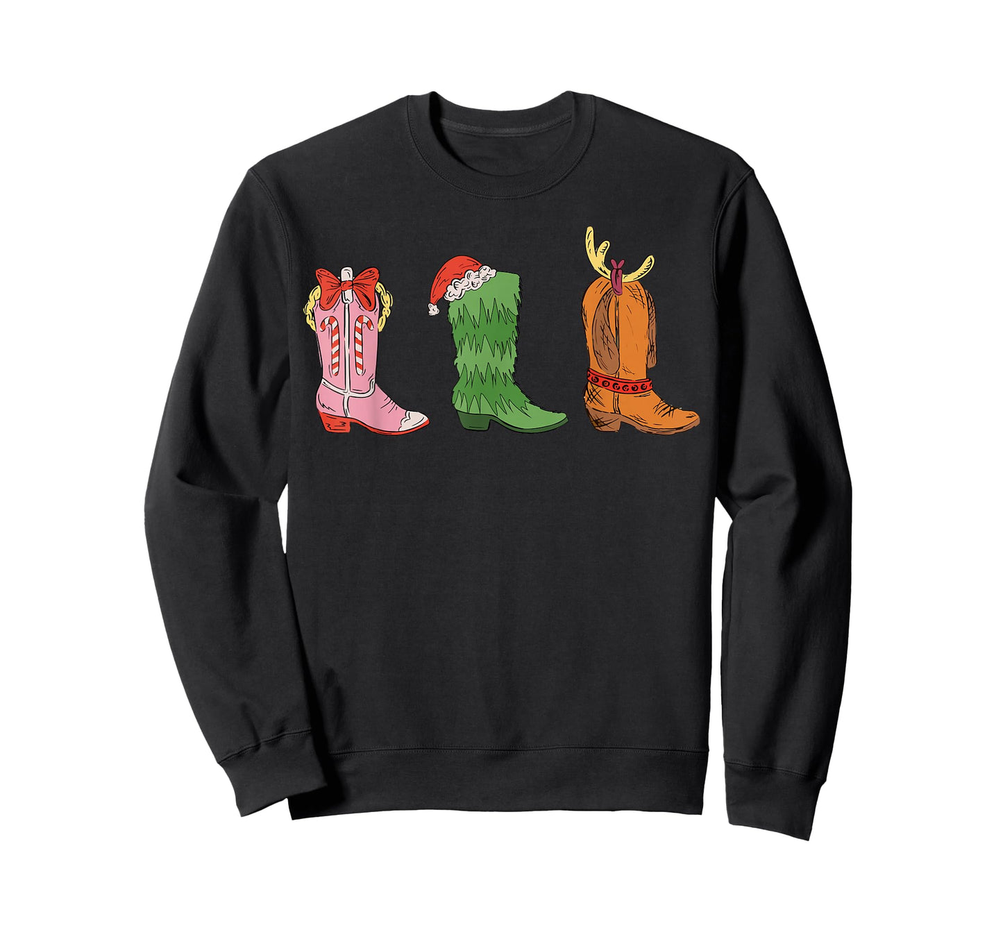 Christmas Cowboy Boot Funny Xmas Character Women Girls T-Shirt