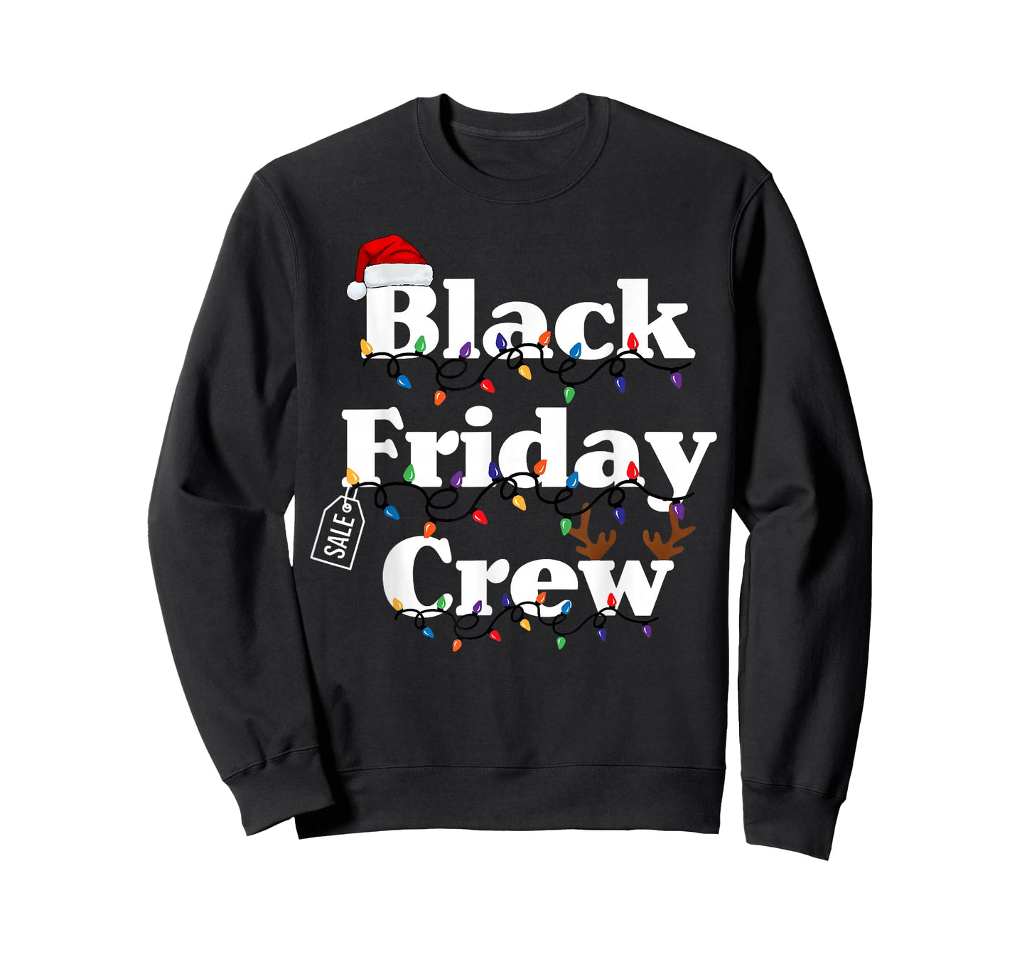 Funny Friday Shopping Crew Christmas Black Shopping Family T-Shirt