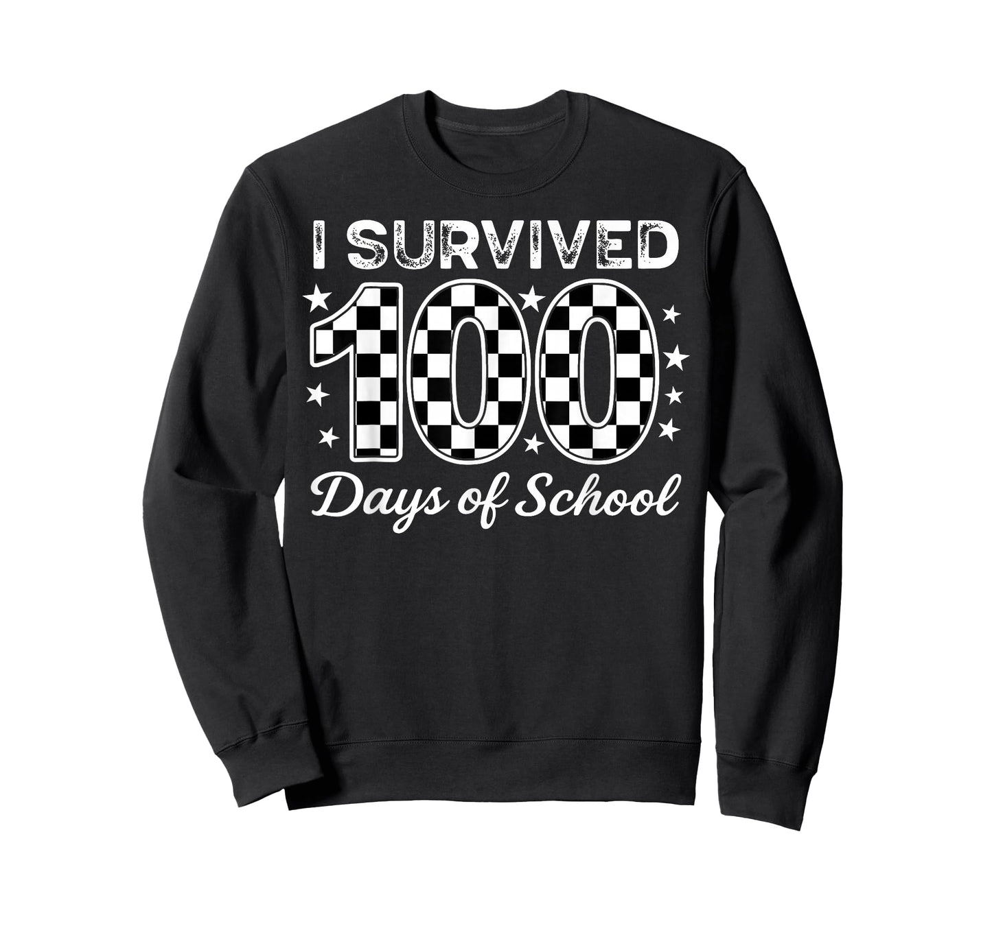 Checkered I Survived 100 Days of School Teachers Students T-Shirt