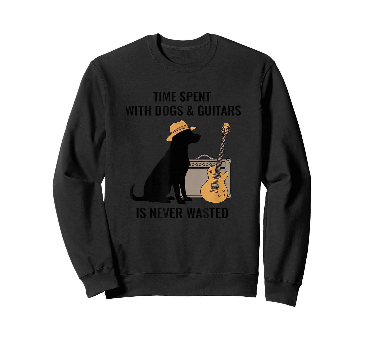 Dog Lover Time Spent with Dogs & Guitars Design T-Shirt