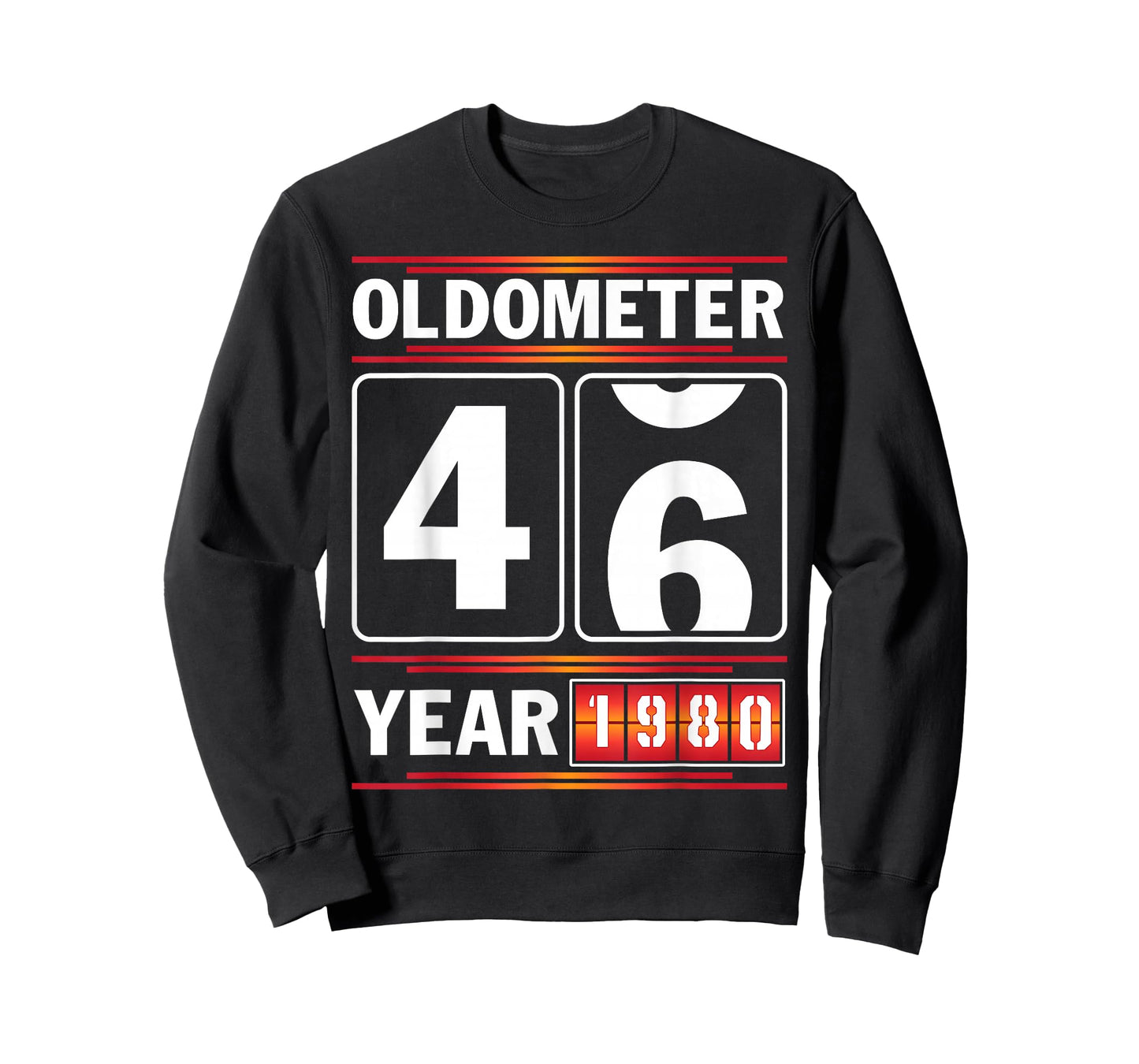 Oldometer Turning 46 Year Old Born in 1980 Vintage Birthday T-Shirt