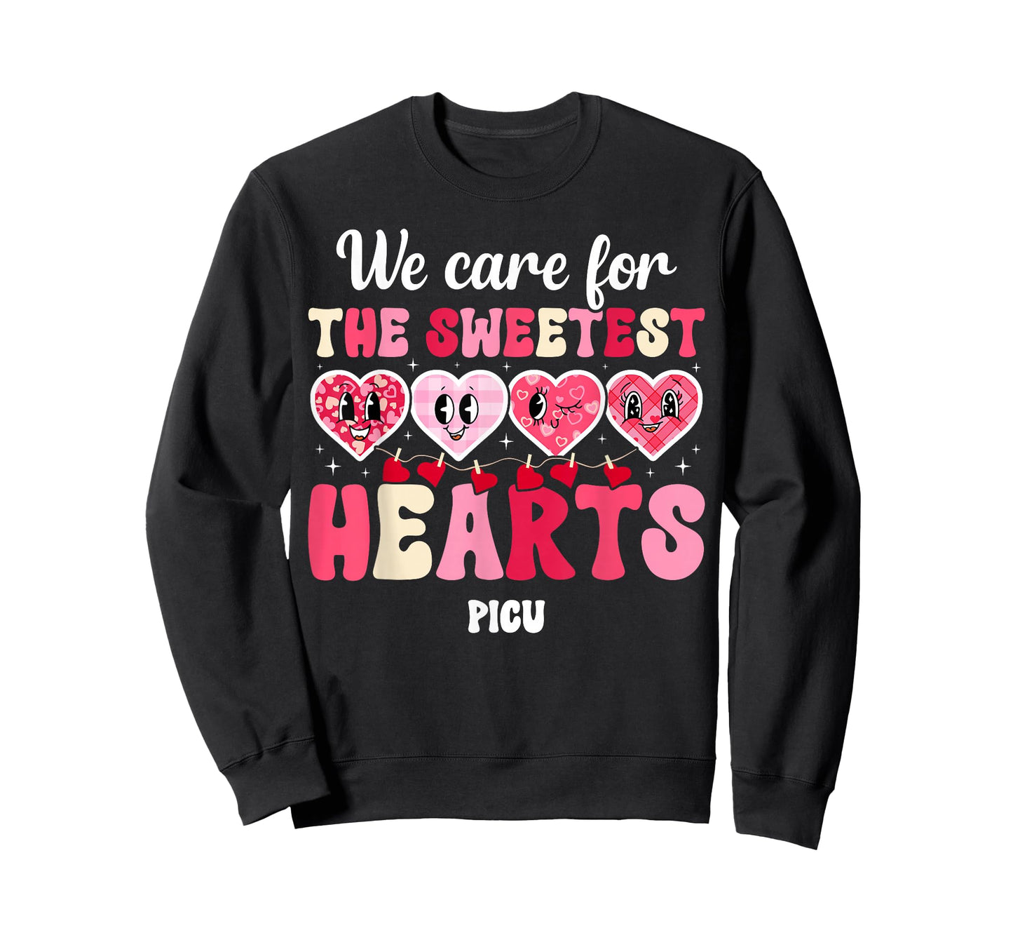 Groovy PICU Valentine PICU Nurse Valentines Day PICU Nursing T-Shirt