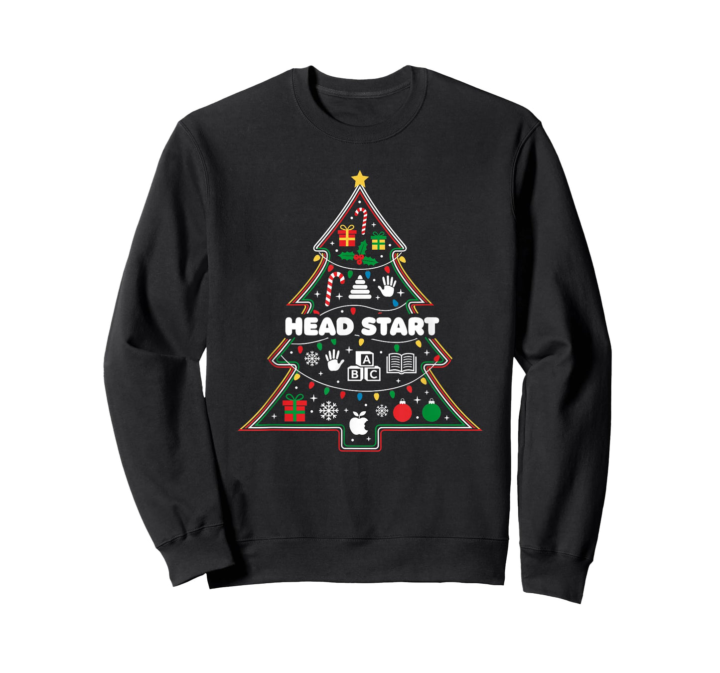 Funny Head Start Christmas Tree Lights Womens Mens Kids T-Shirt