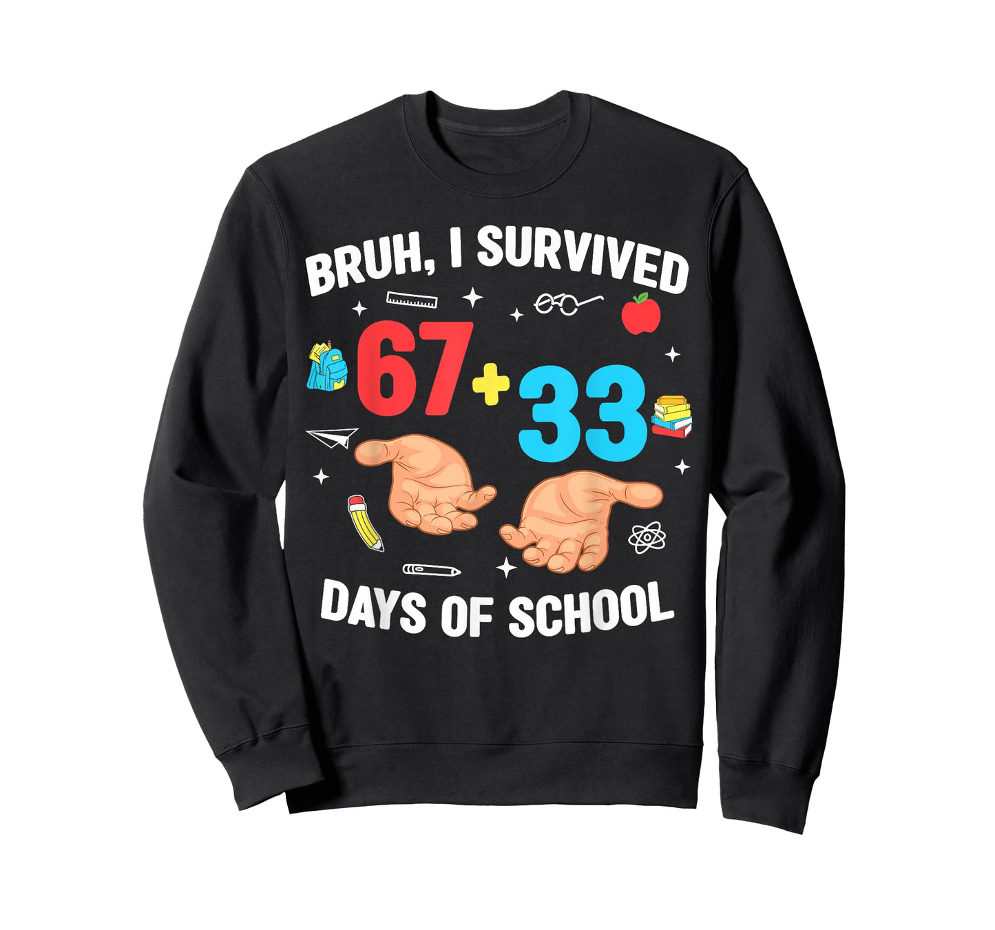 Bruh I Survived 67+33 Days of School 100th Day Funny 67 Meme T-Shirt