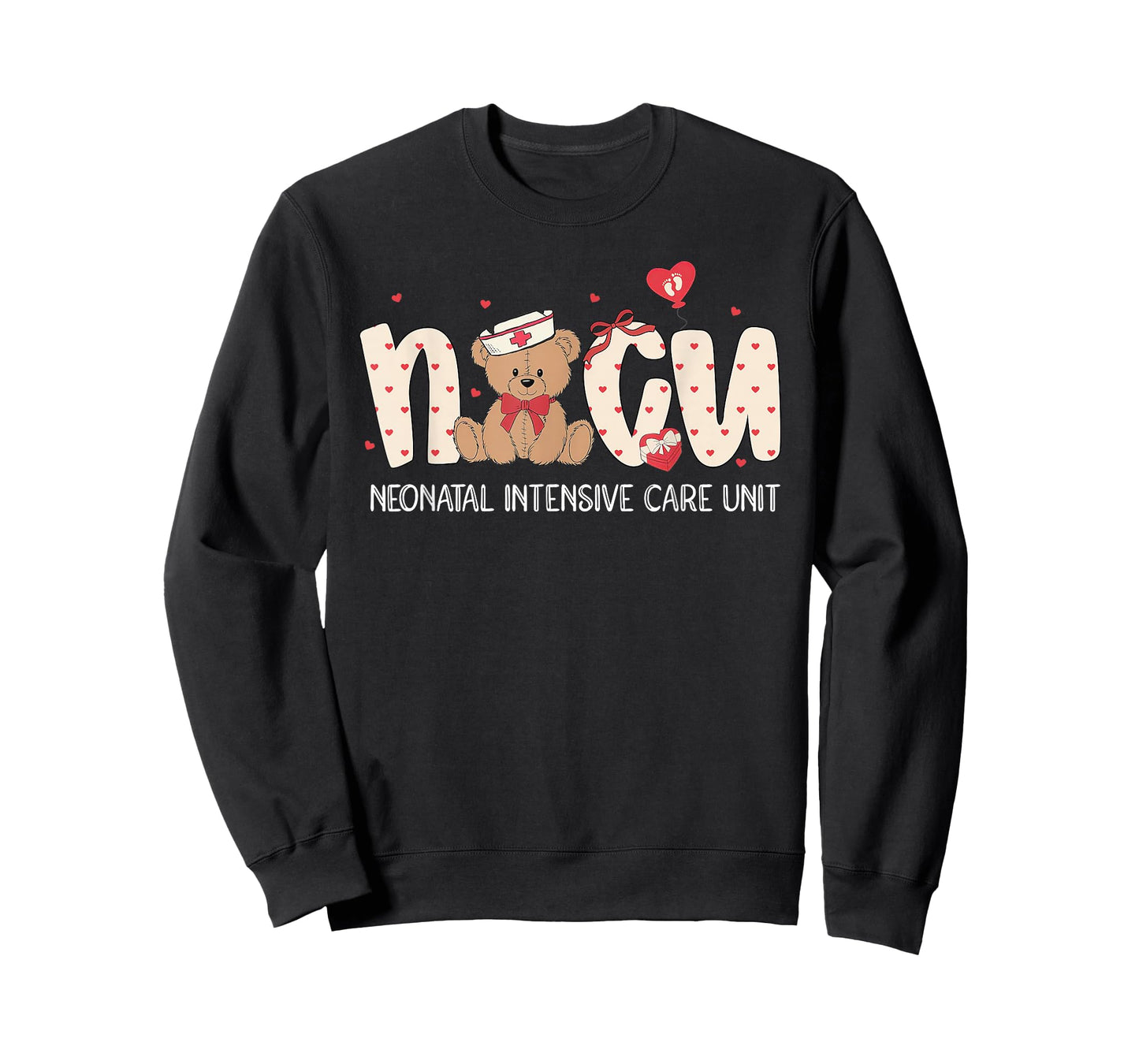 NICU Nurse Valentines Cute Bear Neonatal Intensive Care Unit T-Shirt