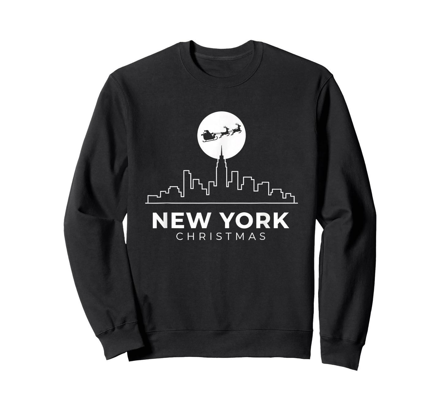 US Cities New York Christmas Skyline NYC Holiday Santa Sleek T-Shirt