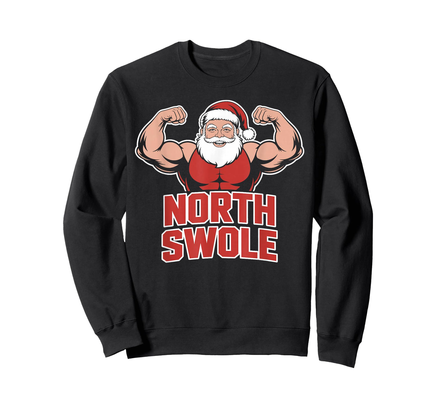 North Swole, Christmas Workout, Santa Lifting Weights fitnes T-Shirt