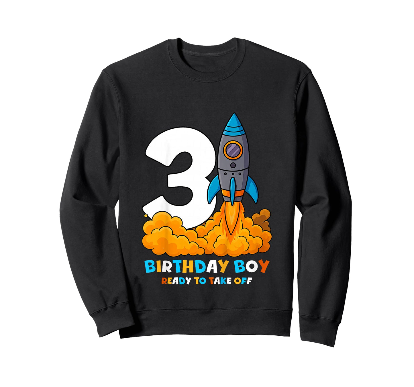 Kids Boys 3rd Birthday Rocket Ready to Take Off Three Years Old T-Shirt