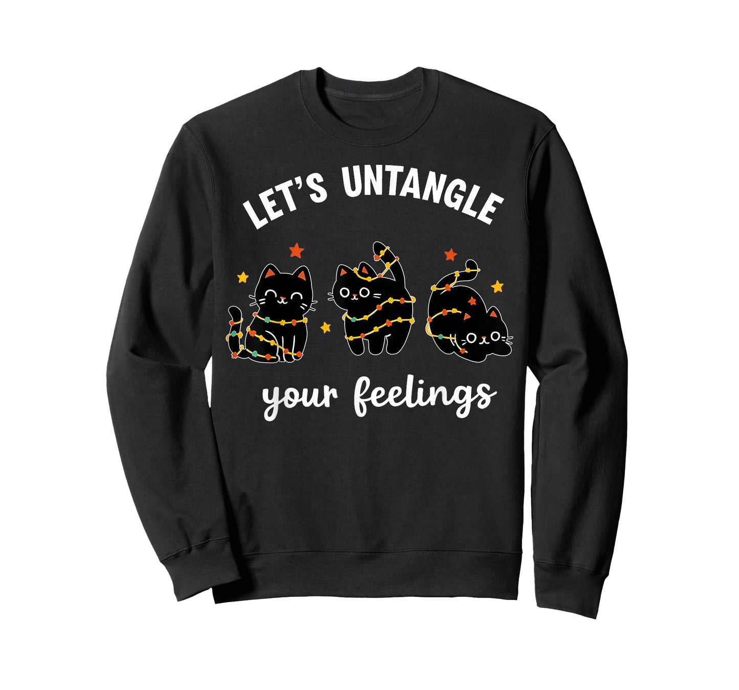 Let's Untangle Your Feelings School Counselor Christmas Cats T-Shirt