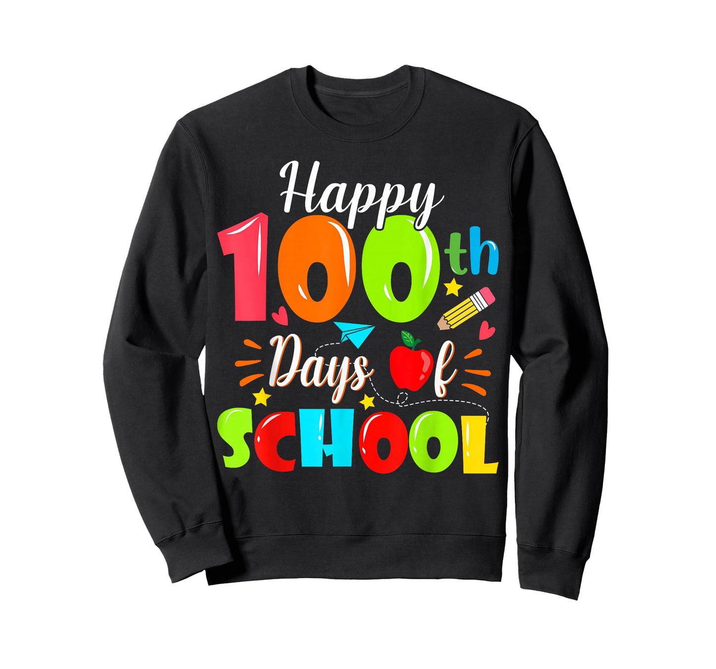Happy 100th Day of School Funny Teachers Sudents Kids T-Shirt