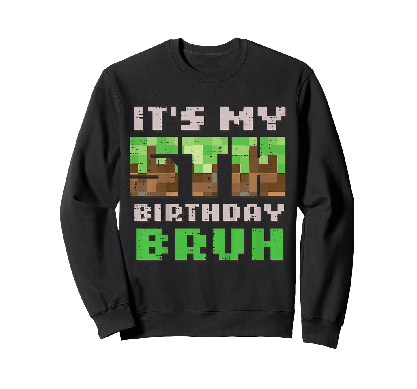 Kids Its My 5th Birthday Bruh Pixel Gamer 5 Bday Gaming Boys Kids T-Shirt