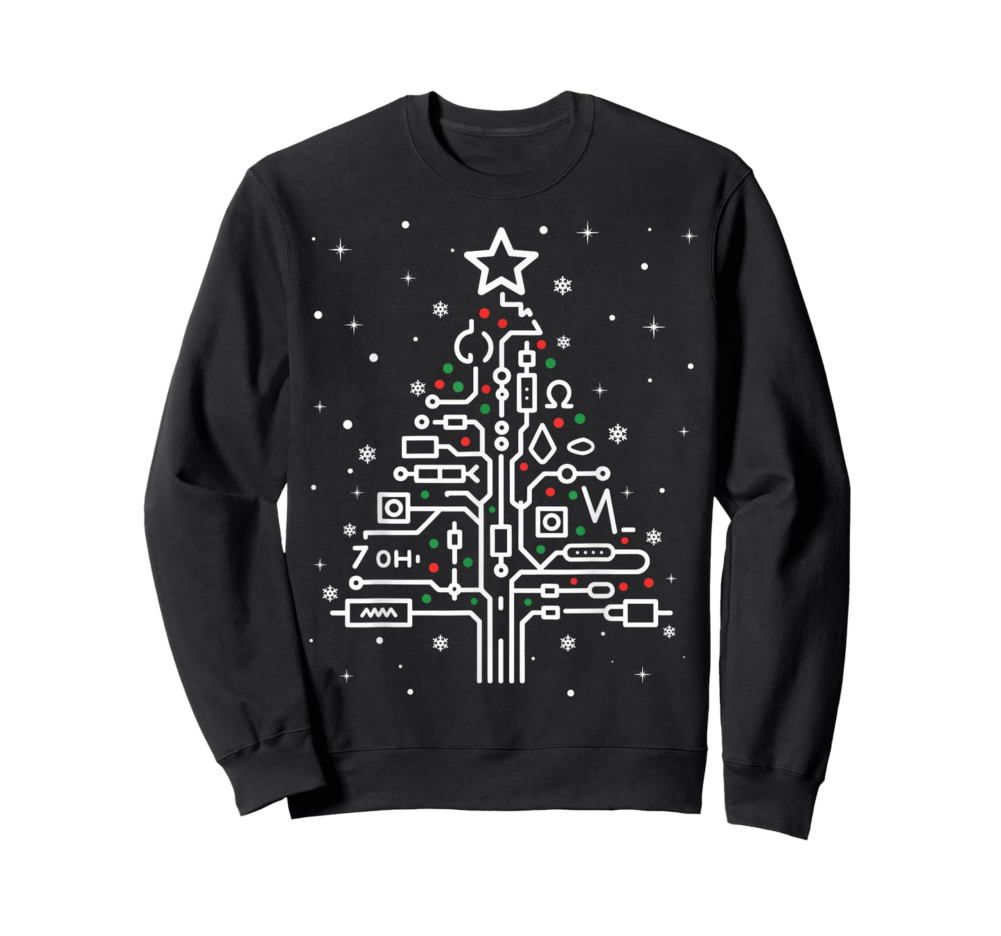 Funny Xmas Lights Ornaments Electrician Christmas Tree T-Shirt