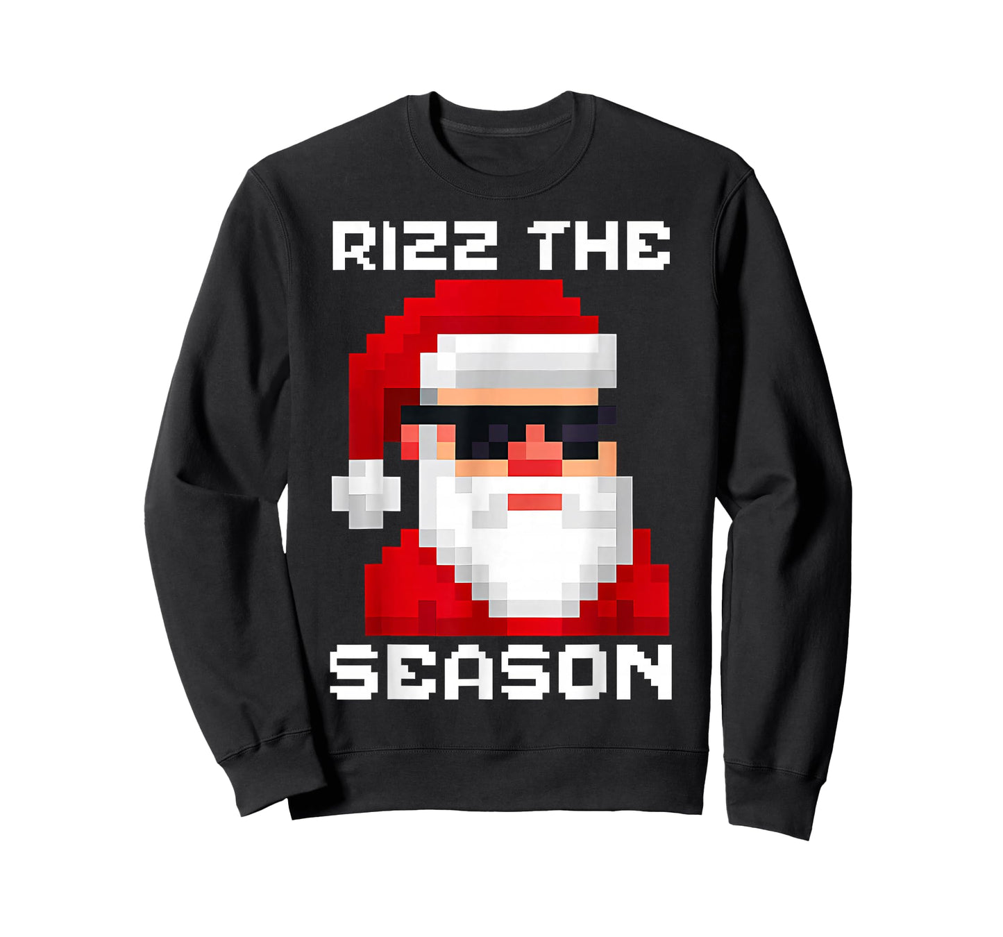 Rizz The Season Christmas Game Pixel Santa Men Boys Teen Pjs T-Shirt