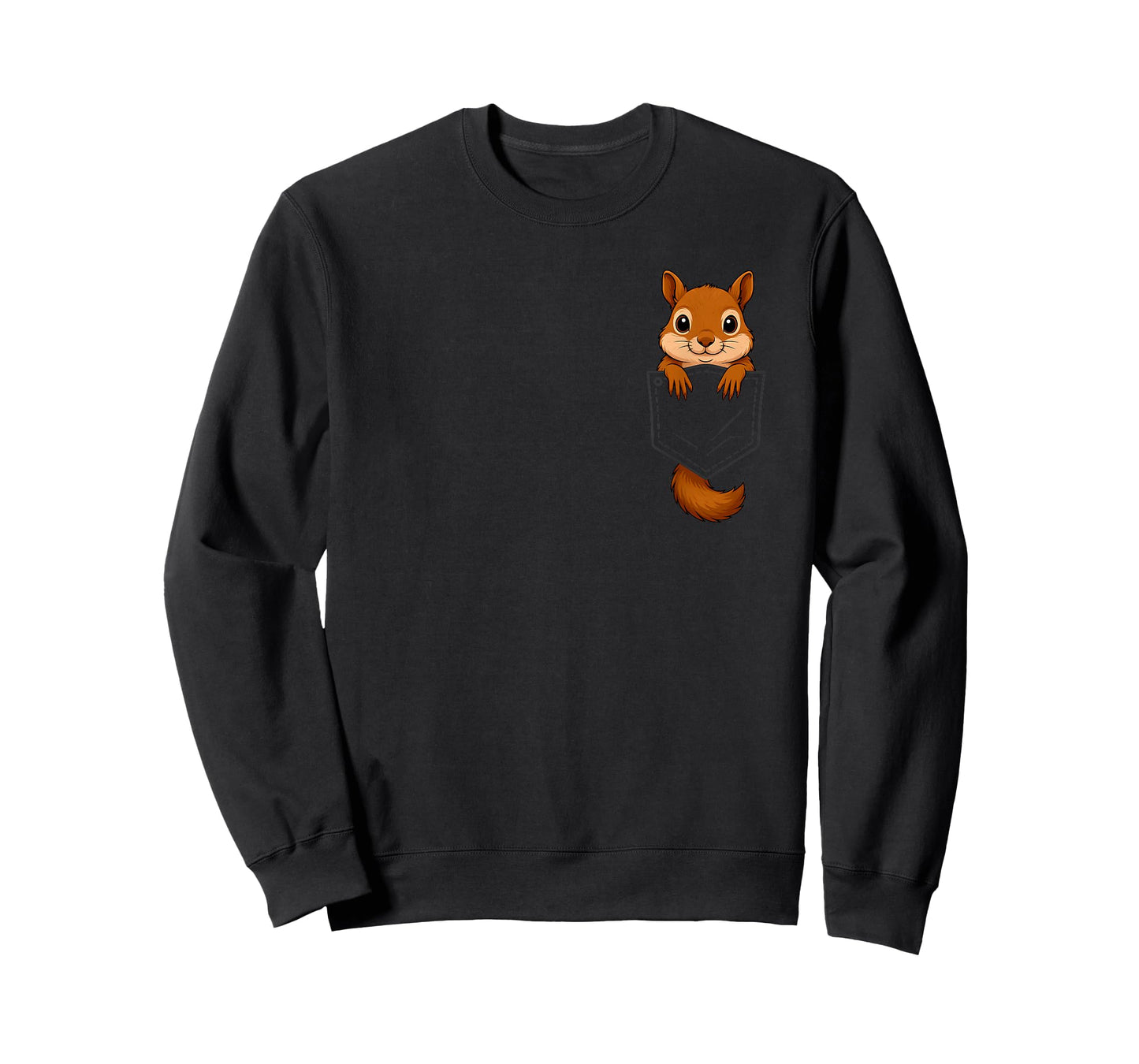 Funny Squirrel Peeking in Pocket Animal Lover Men Women Kids T-Shirt