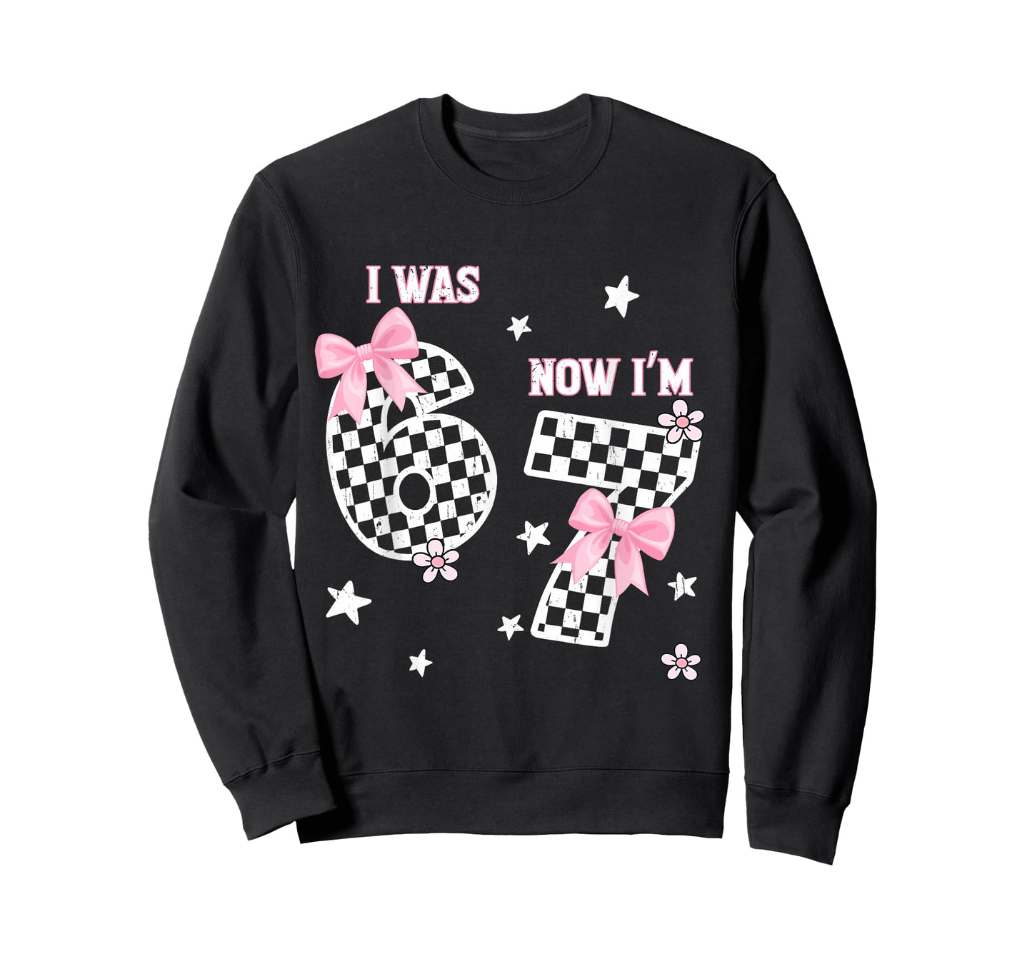 I was 6 Now I'm 7 Year Old Bday Coquette Bow 67 Birthday T-Shirt