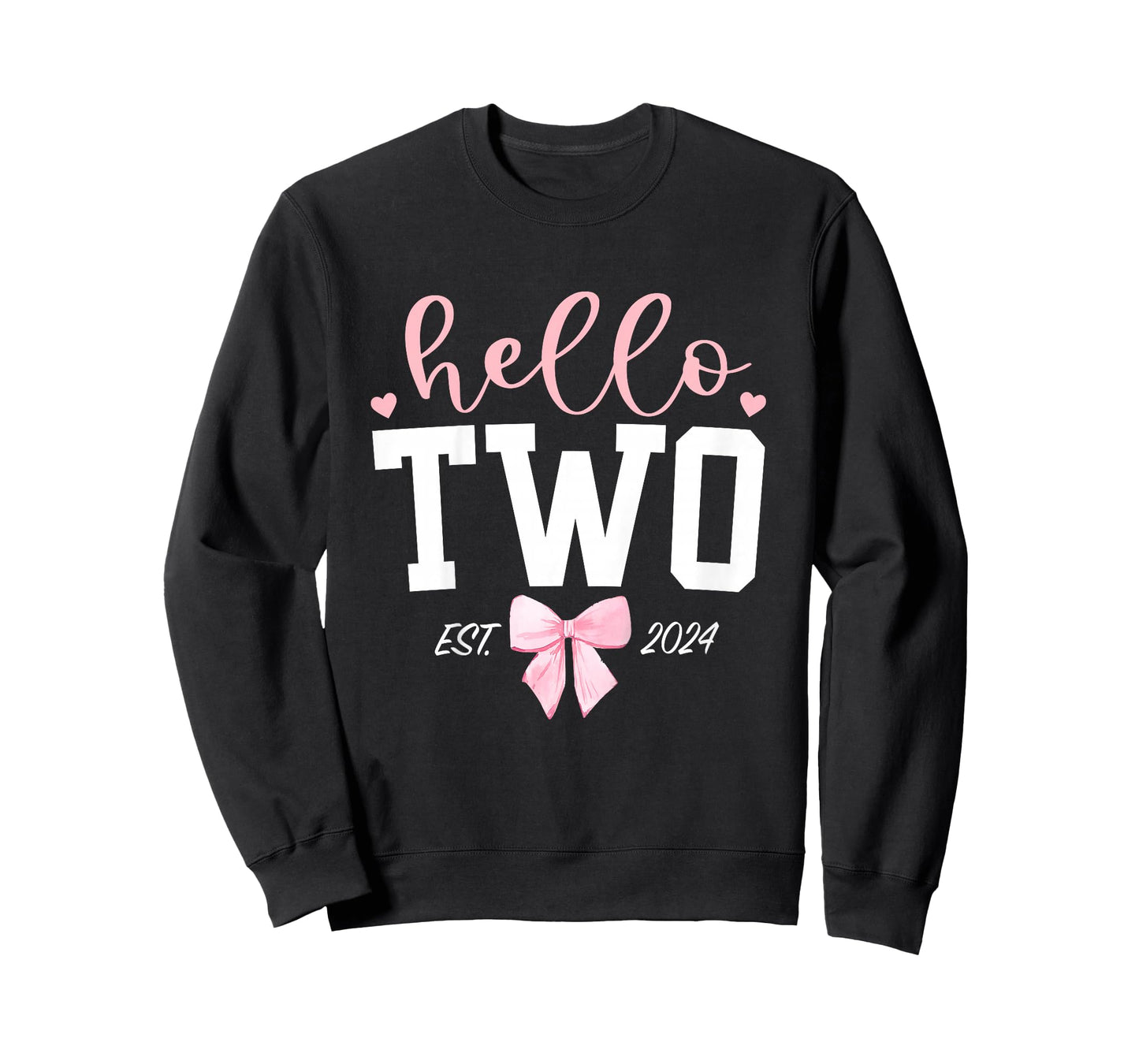 Hello Two Est 2024 2nd Birthday Girl Turning 2 T-Shirt