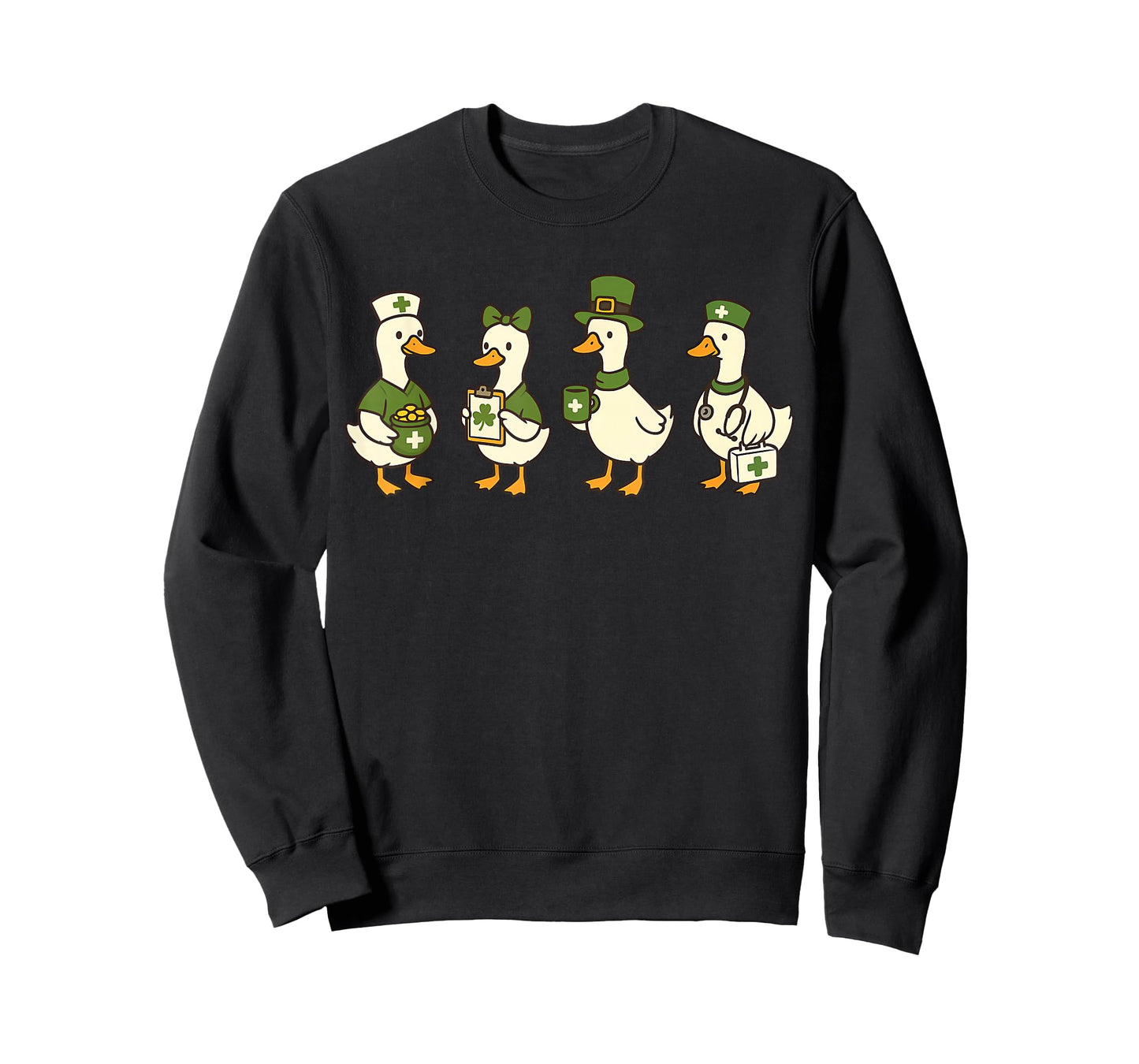St Patricks Day Goose Registered Nurse RN Nursing Shamrock T-Shirt