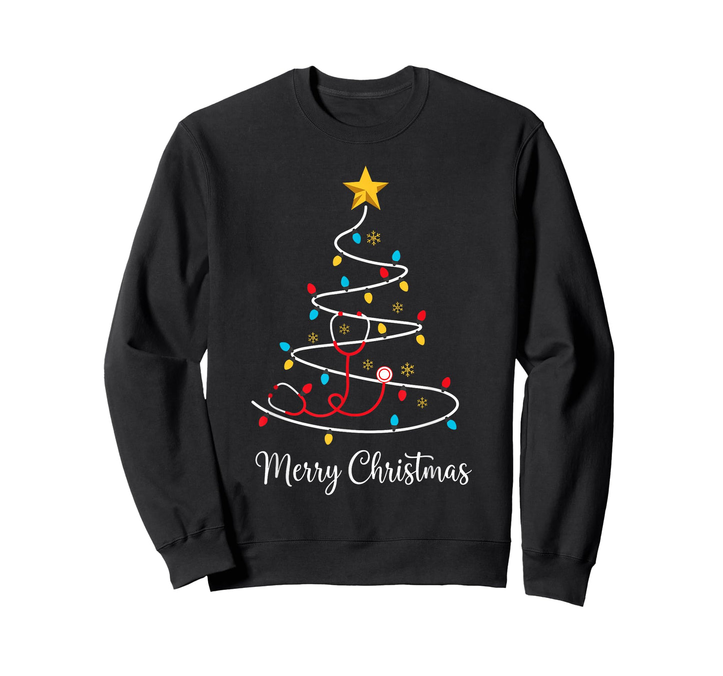 Merry Christmas Tree with Stethoscope for Nurse Doctor T-Shirt