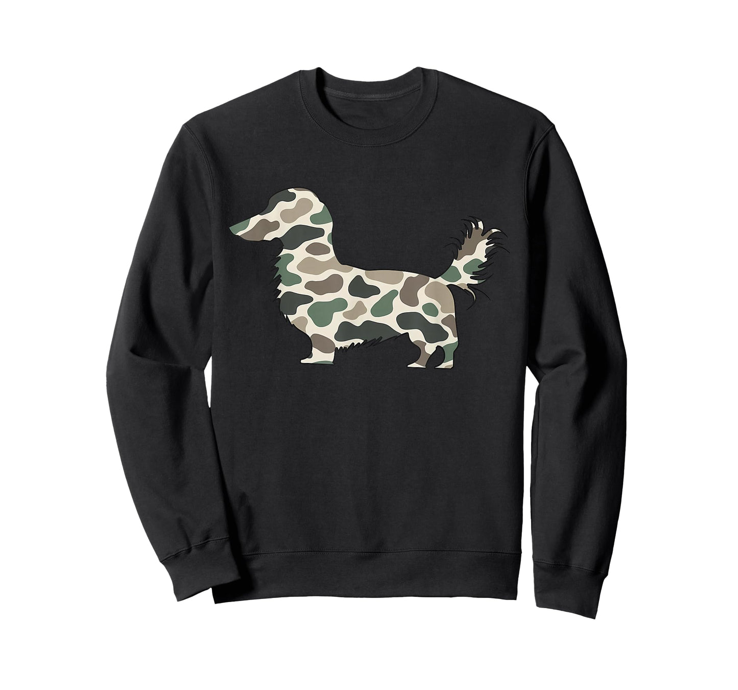 Retro Camouflage Long Hair Dachshund Wiener Dog Pet Lover T-Shirt