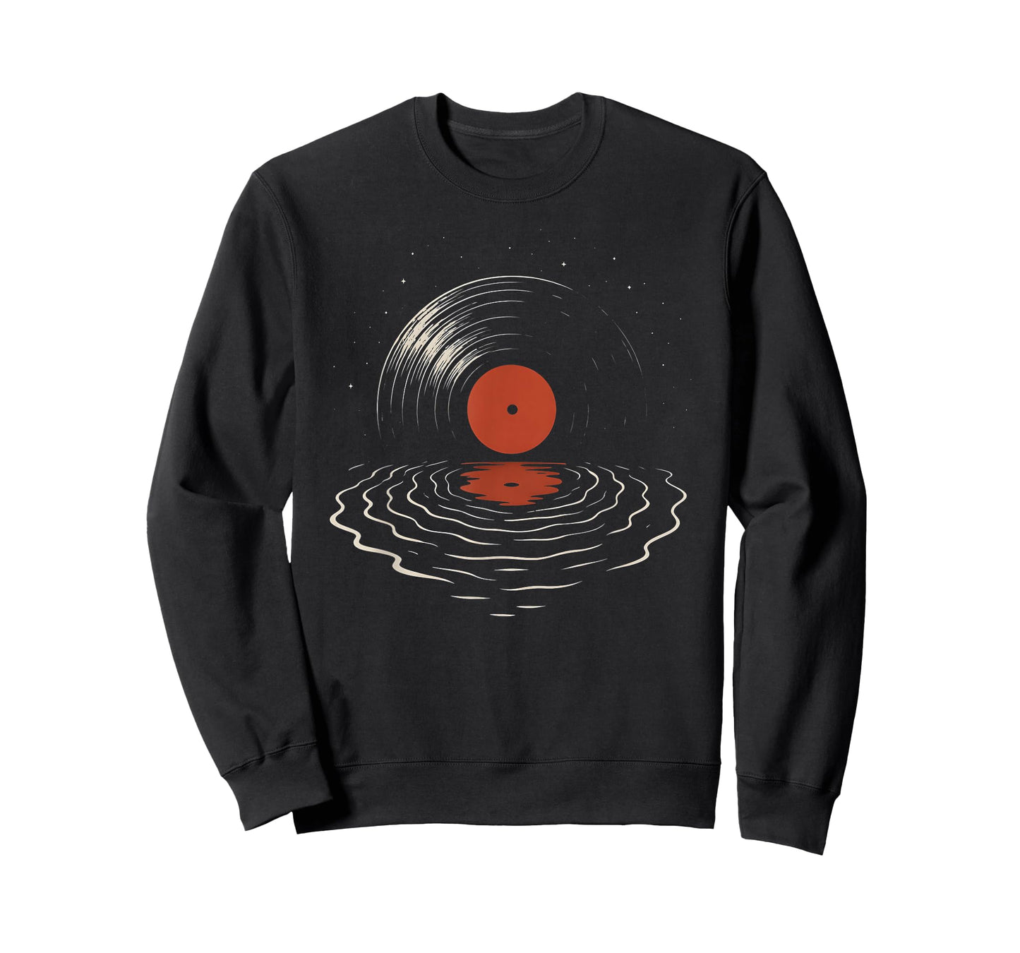 Vinyl Record Sunset Retro Music Ocean Aesthetic T-Shirt