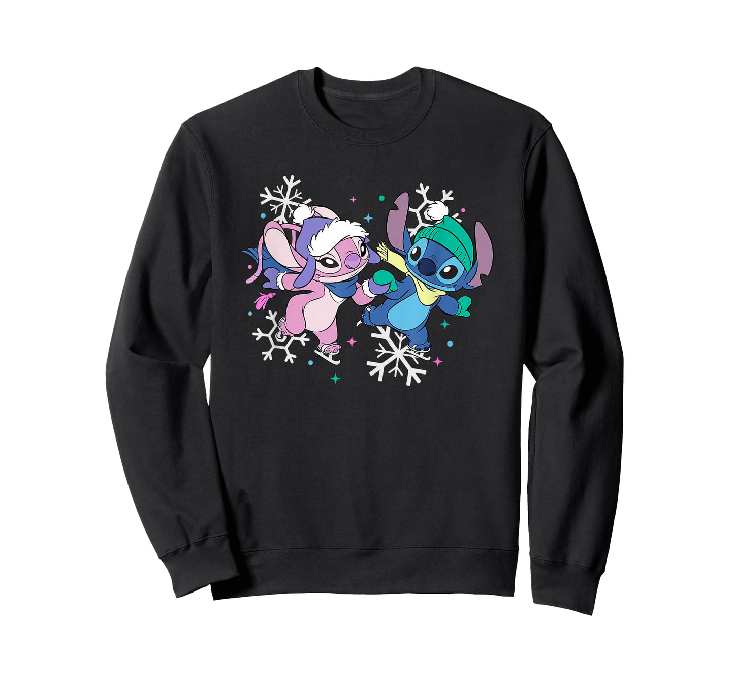 Disney Lilo & Stitch Christmas Angel and Stitch Ice Skating T-Shirt