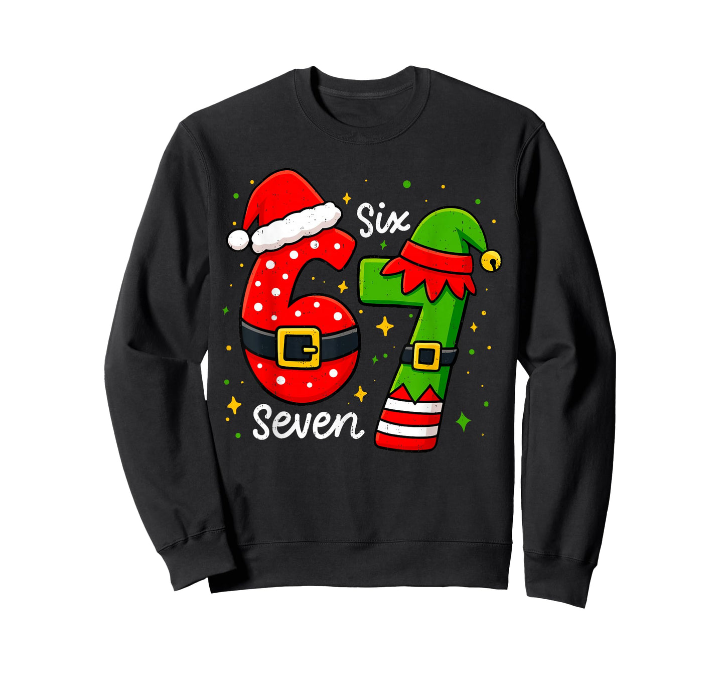 Funny 67 Meme Six Seven Christmas Xmas Holiday Kid Women Men T-Shirt