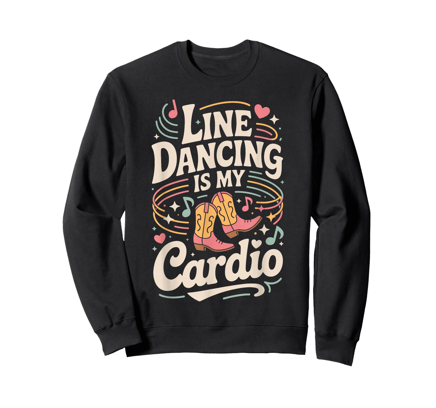 Line Dancing is My Cardio Funny Retro Western Country Music T-Shirt