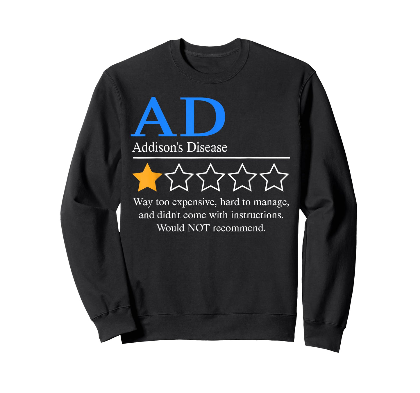 Addison Disease Awareness Day Not Recommend AD Warrior 2026 T-Shirt
