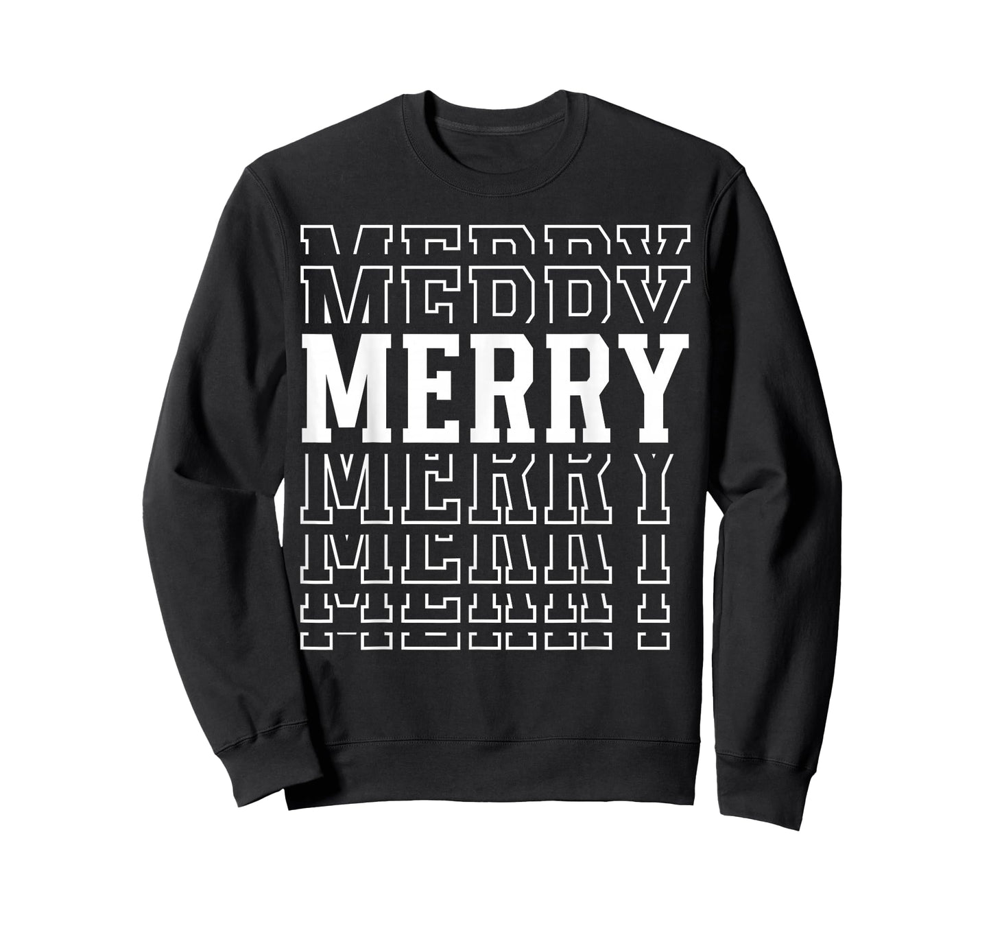 Merry Christmas Layered Text Family Santa Xmas T-Shirt
