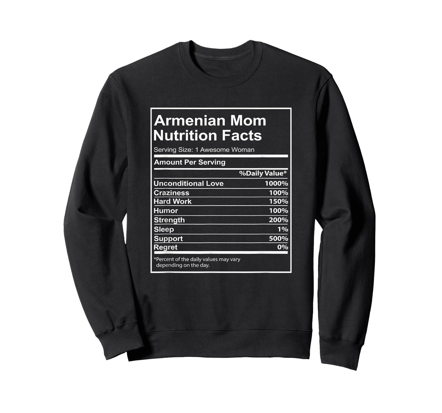 Armenian Mom Nutrition Facts Funny for Armenian Mom T-Shirt