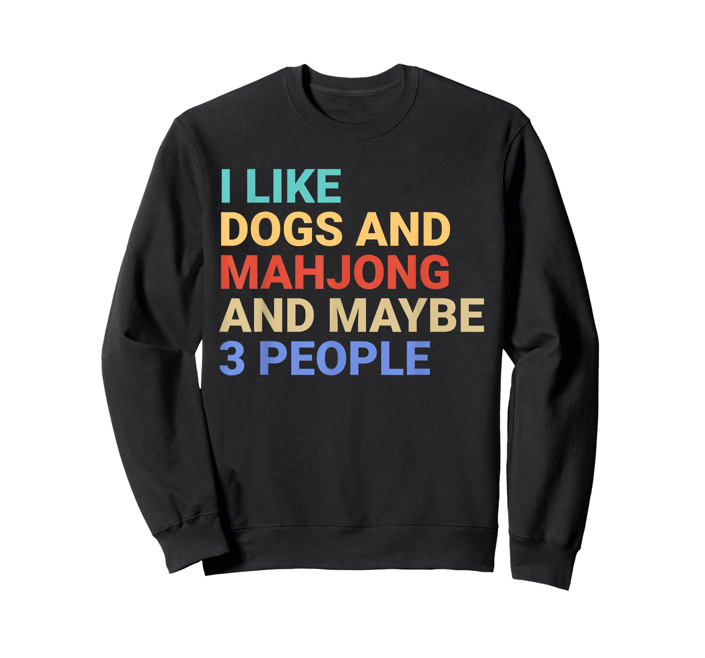 Retro I Like Dogs and Mahjong Lover Funny T-Shirt