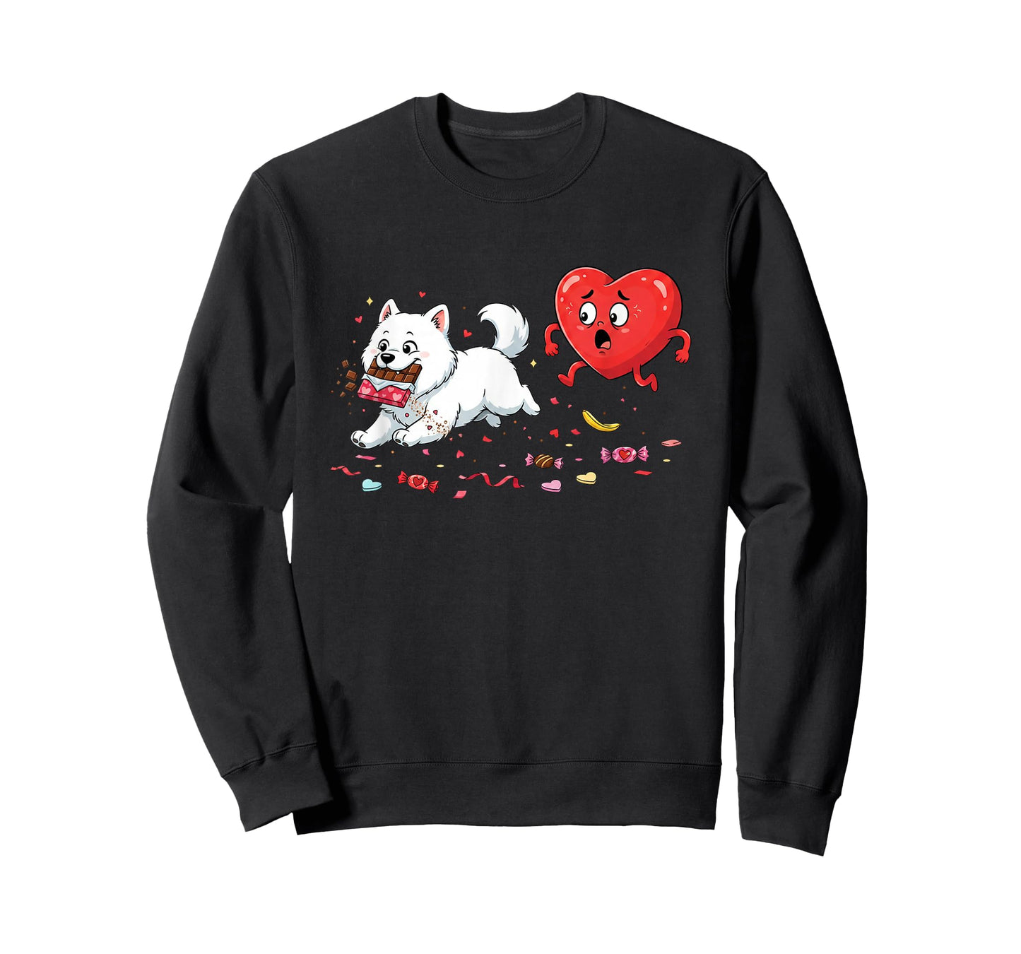 Samoyed Dog Heart Chocolate Valentine Dog Womens Mens Kids T-Shirt