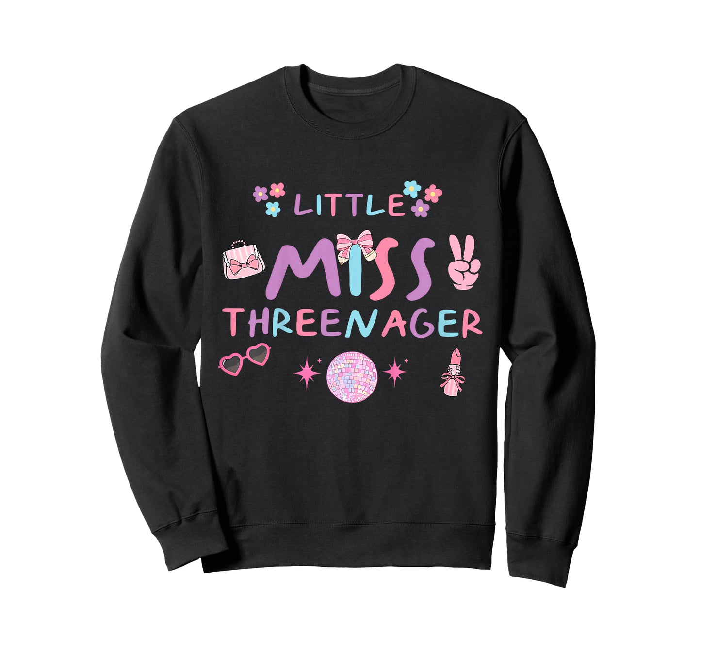 Funny Threenager Happy 3rd Bday Party Gifts 3 Years Old Girl T-Shirt