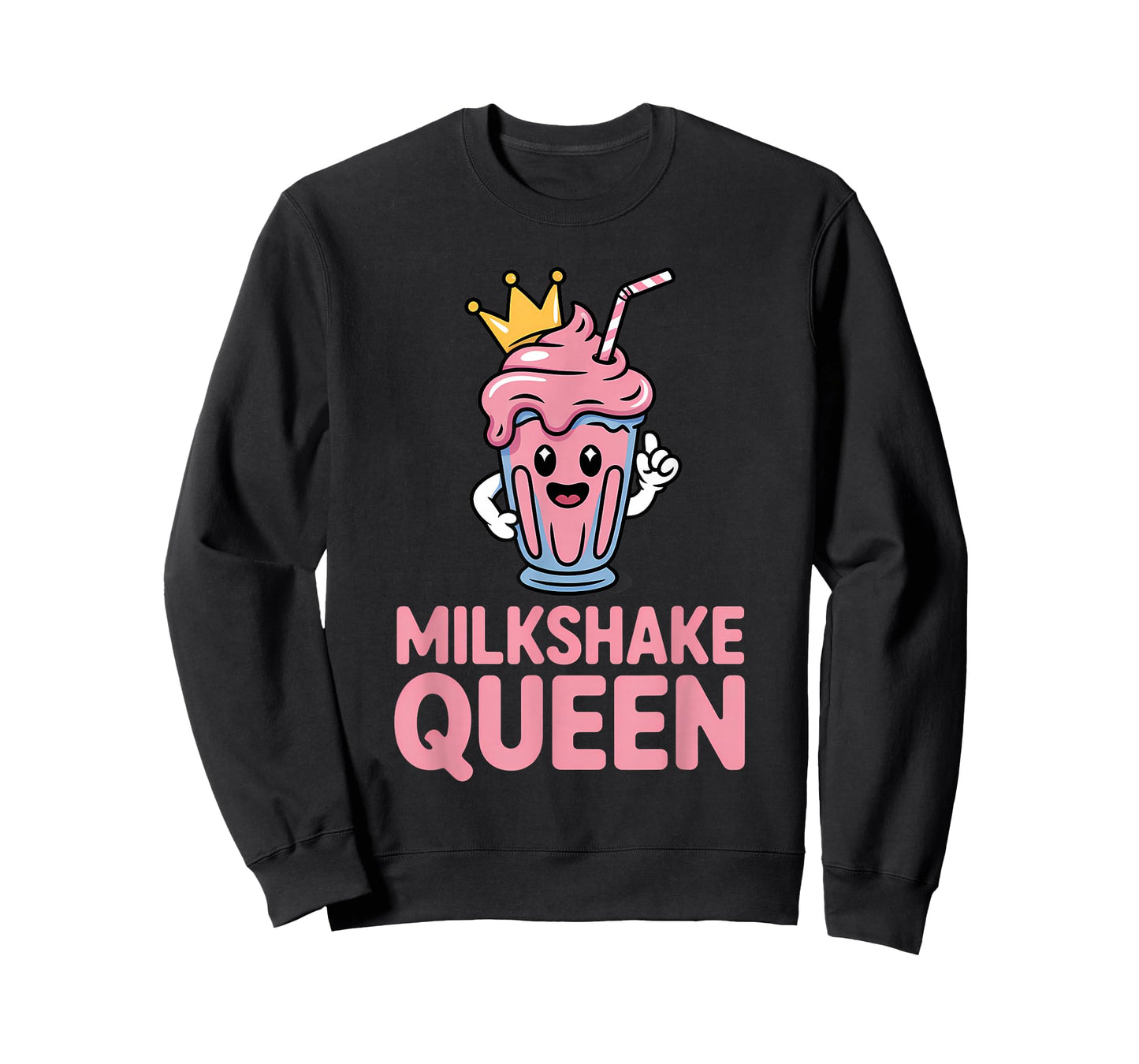 Milkshake Queen Cute Kawaii Ice Cream Straw Crown T-Shirt
