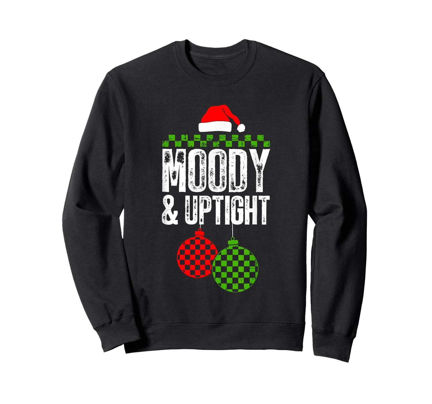 Retro Merry and Bright Moody and Uptight Couples Christmas T-Shirt