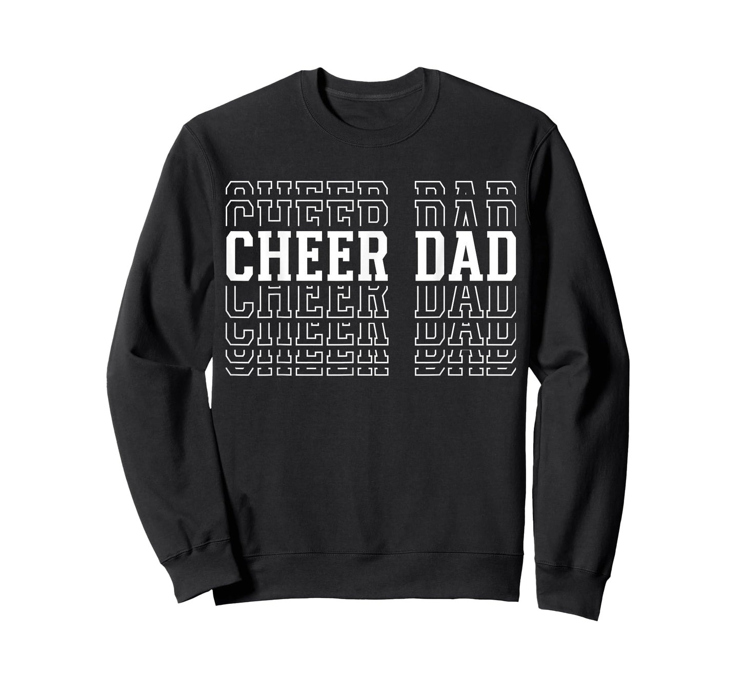 Cheer Dad Funny Layered Text Father Cheerleader T-Shirt