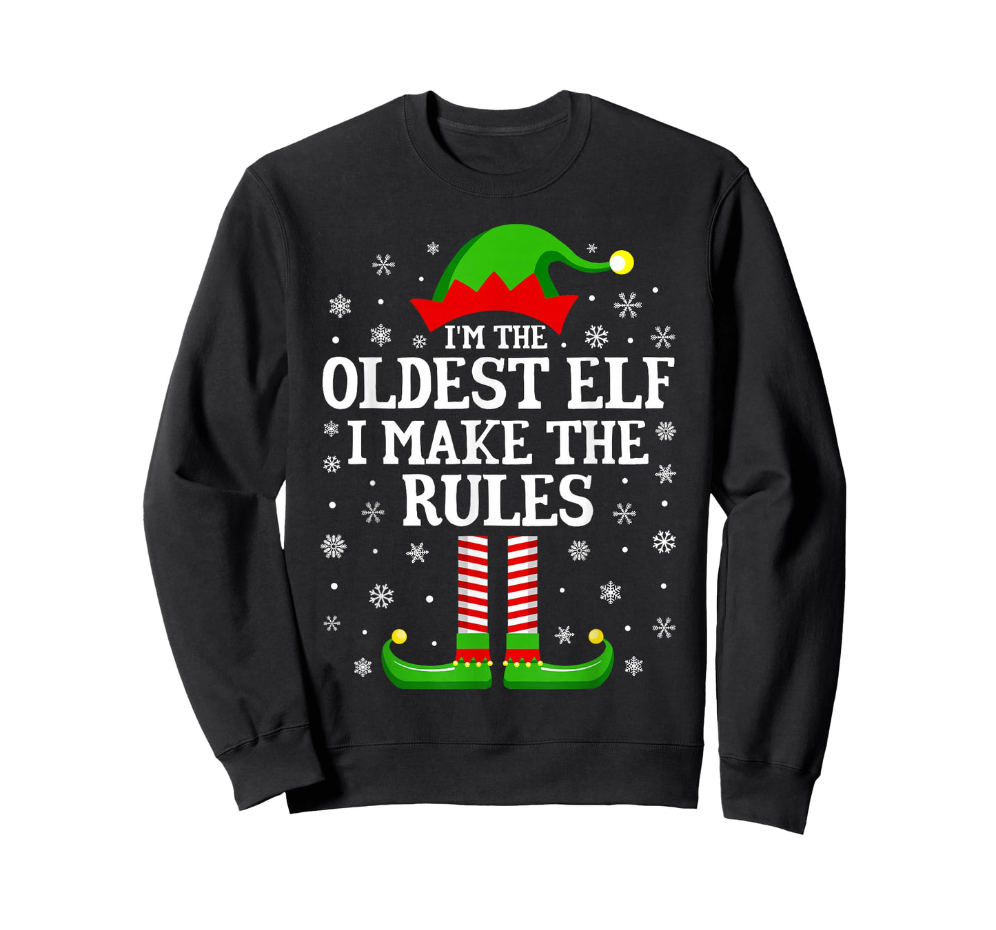 I'm The Oldest Elf Funny Christmas Family Matching T-Shirt