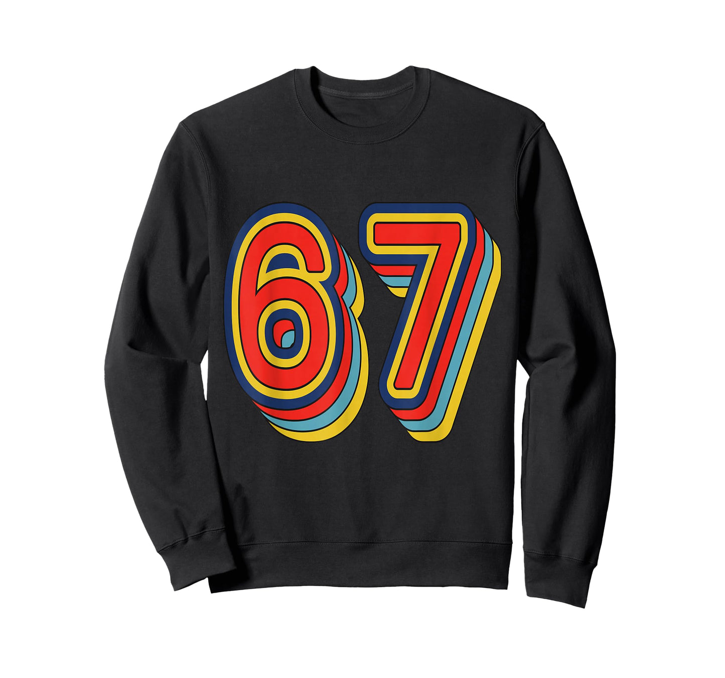 #67 Retro Graphic Outline Number 67 Sports Fan Jersey Style T-Shirt