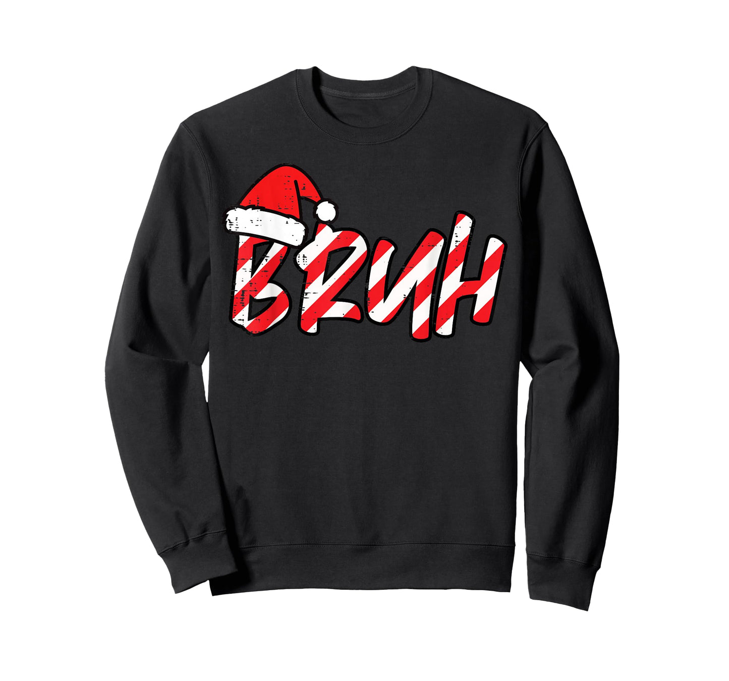 Christmas Bruh Candy Cane Santa Hat Xmas Meme Men Women Kids T-Shirt