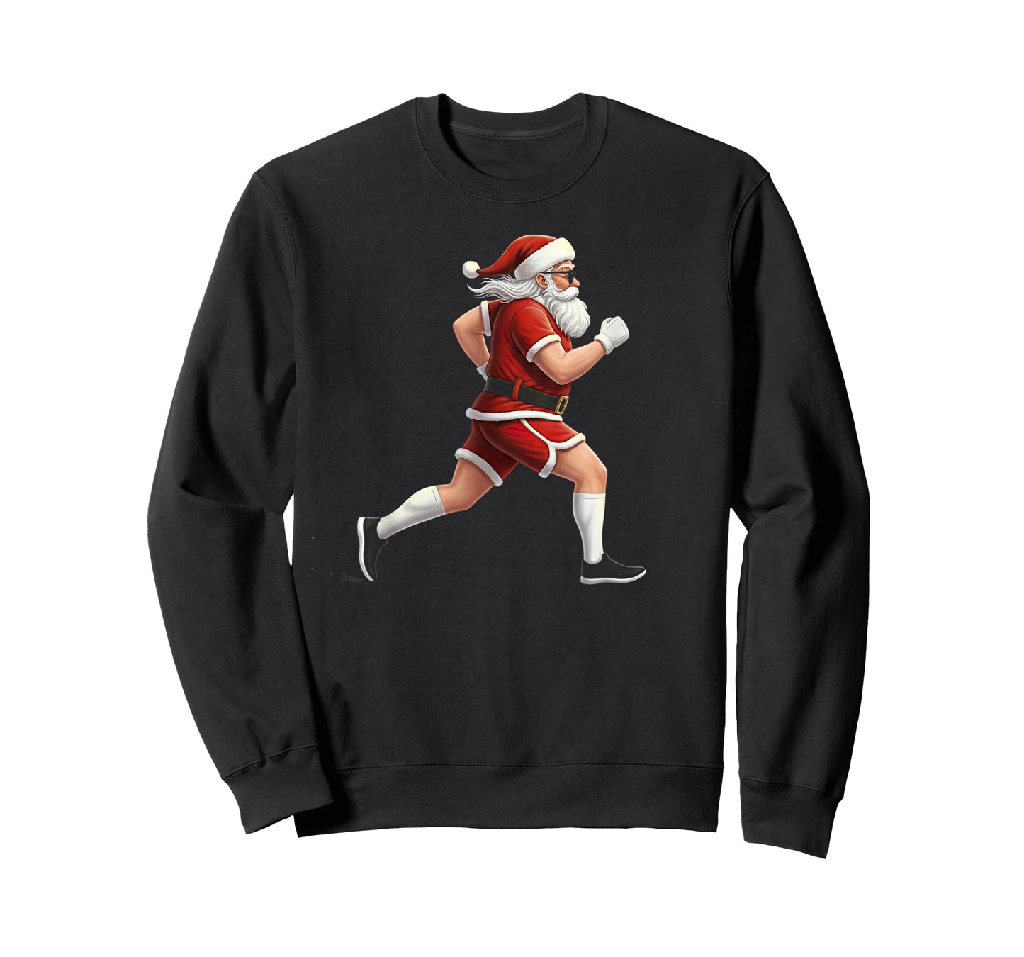 Running Santa Christmas Graphic Runner Run Marathon 5k 10k T-Shirt