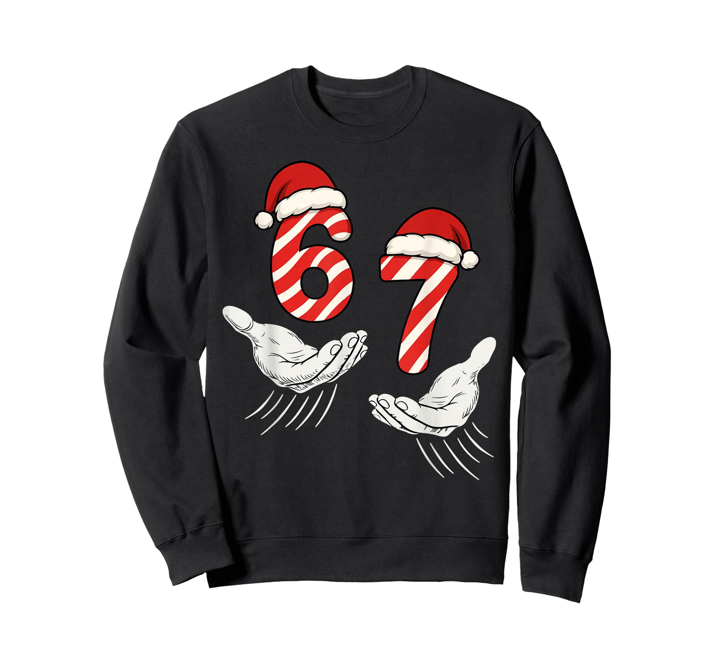 Six Seven 67 Christmas 6 7 Kids 67 Youth Boys 6-7 Meme Hands T-Shirt