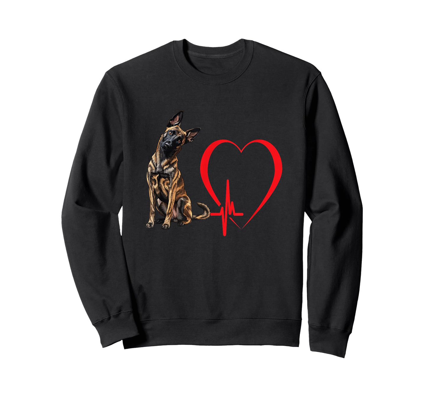 Dutch Shepherd Heartbeat EKG Funny Dog Owner Art T-Shirt