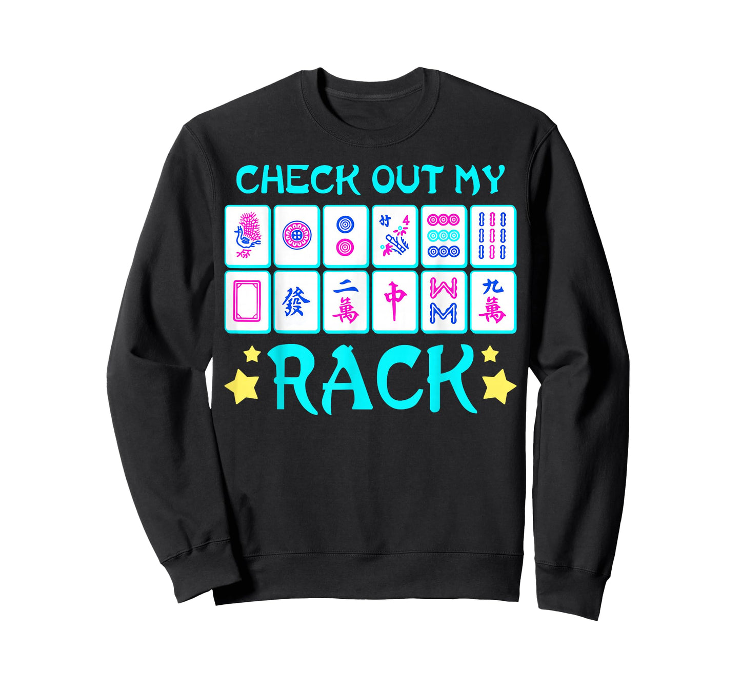 Check Out My Rack Funny Chinese Mahjong Tiles Gamer T-Shirt