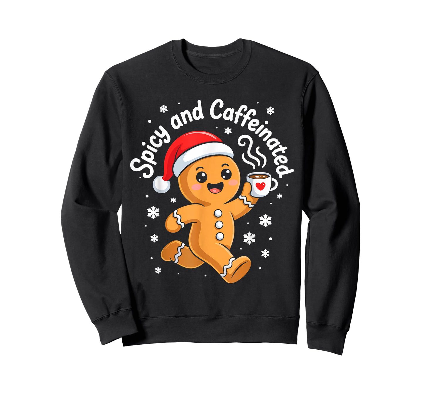 Spicy and Caffeinated Shirt Men Women Gingerbread Christmas T-Shirt