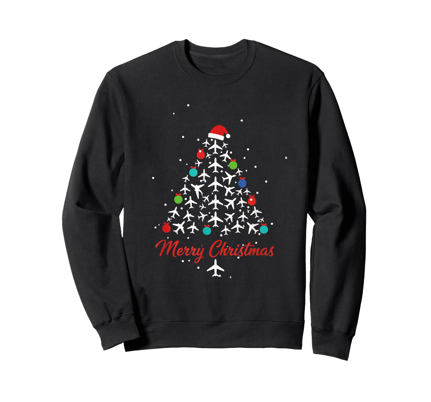 Christmas Airplane Tree Merry Christmas Pilot Travel Santa T-Shirt