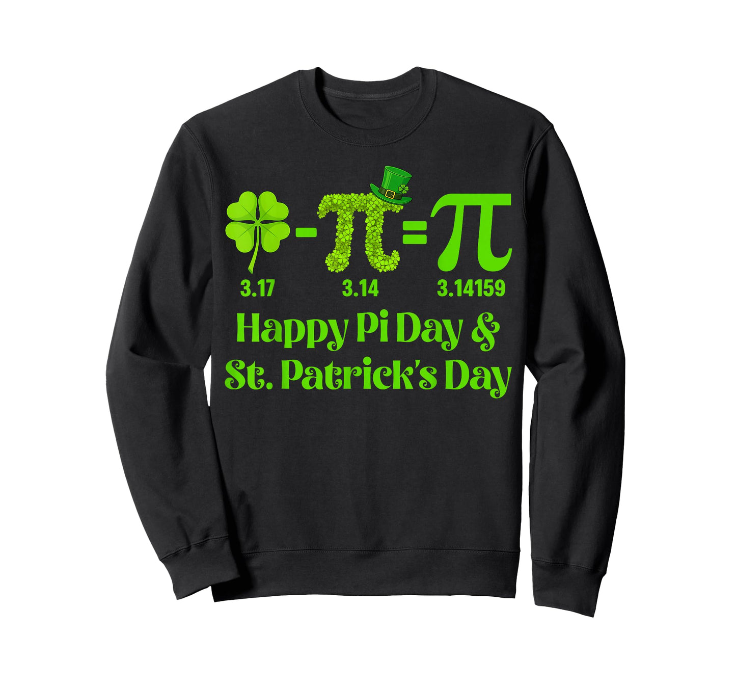 Happy Pi Day St Patricks Pi 3.14 Shamrock Men Boy Teacher T-Shirt