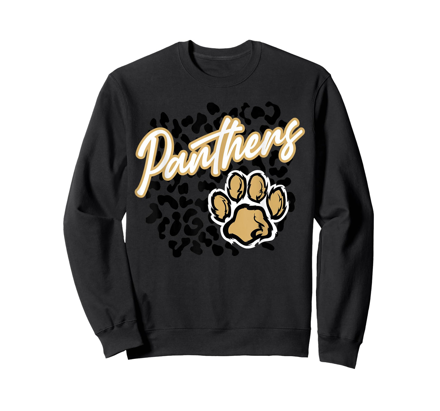 Panthers Leopard Print Paw Gold Panther Pride School Spirit T-Shirt