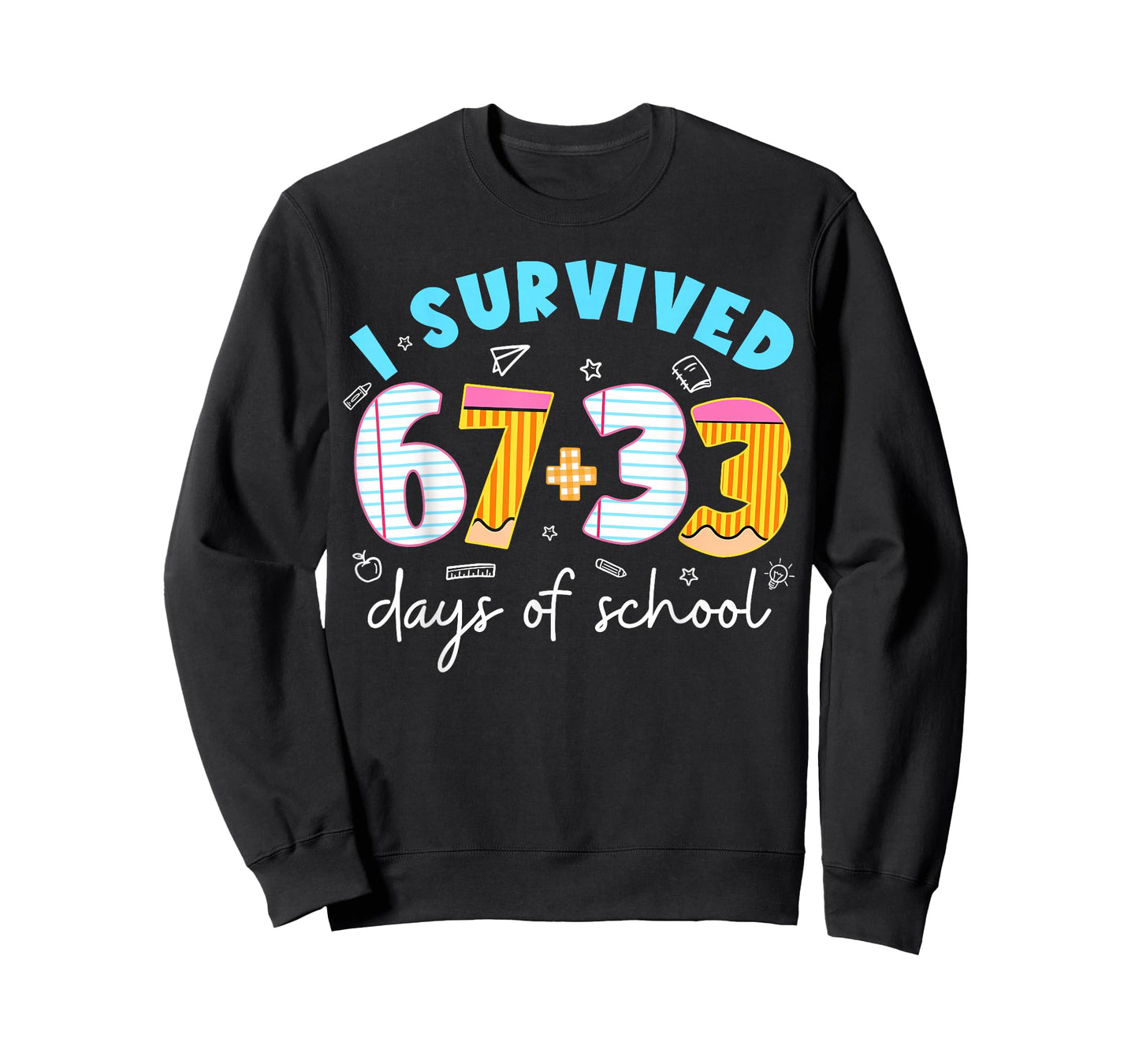 I Survived 67 33 Days of School for Teacher Kids 100th Day T-Shirt